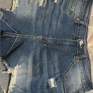 Distressed Denim Shorts